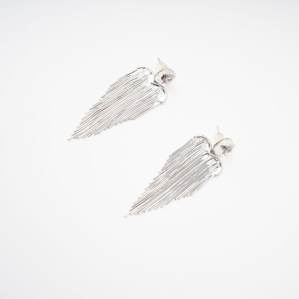 Crystal Top Long Fringe Drop Earrings