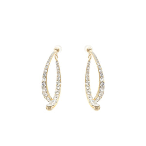 Crystal Accent Gold Crescent Earrings