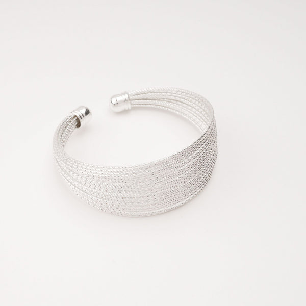 Multi-Strand Silver Cuff Bracelet