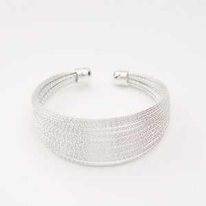 Multi-Strand Silver Cuff Bracelet