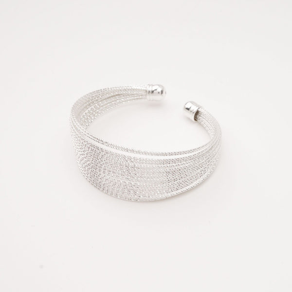 Multi-Strand Silver Cuff Bracelet