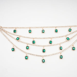 Emerald Crystal Statement Choker Necklace