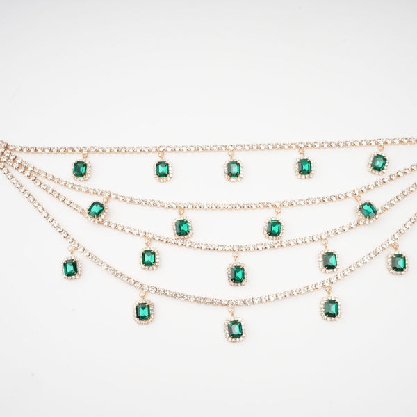 Emerald Crystal Statement Choker Necklace