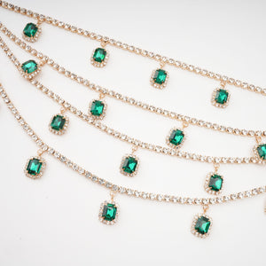Emerald Crystal Statement Choker Necklace
