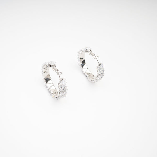 Radiant Cut Crystal Hoop Earrings