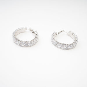 Radiant Cut Crystal Hoop Earrings