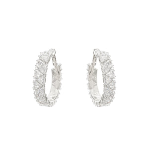 Radiant Cut Crystal Hoop Earrings