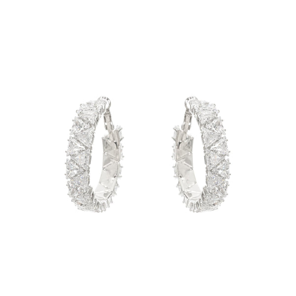 Radiant Cut Crystal Hoop Earrings