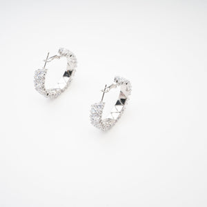 Radiant Cut Crystal Hoop Earrings