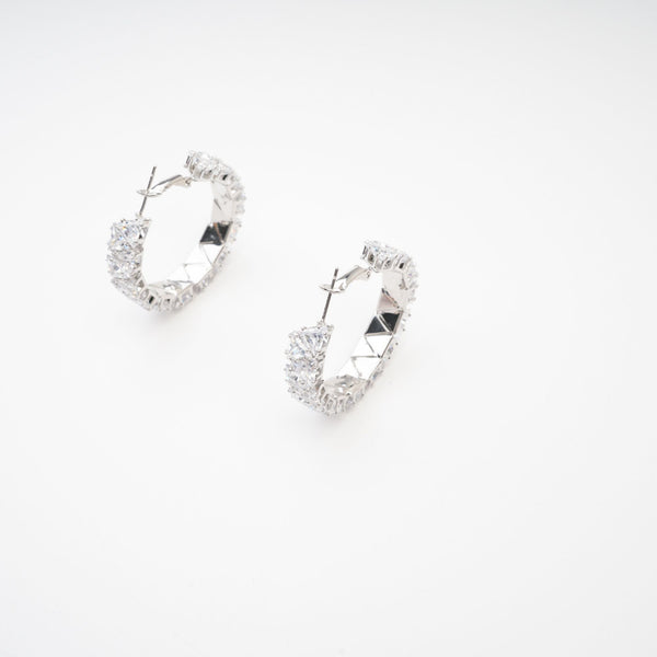 Radiant Cut Crystal Hoop Earrings