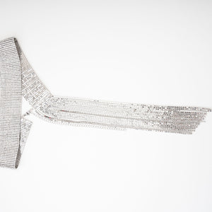Crystal Fringe Tie Choker Necklace