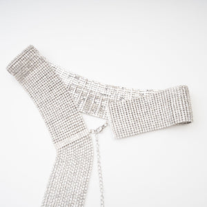 Crystal Fringe Tie Choker Necklace