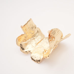 Sculptural Gold Petal Cuff Bracelet