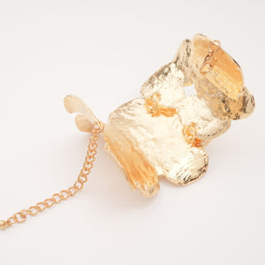 Sculptural Gold Petal Cuff Bracelet