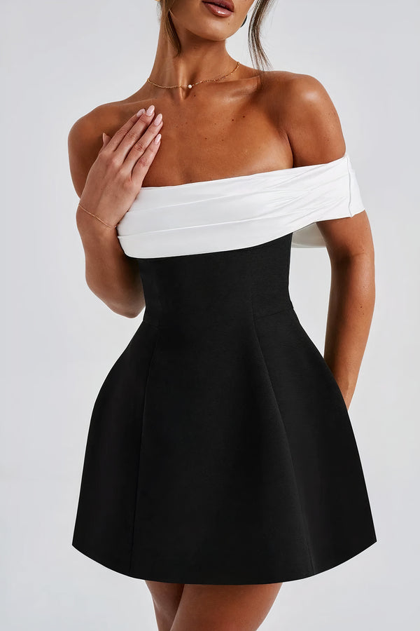 Black & White Bow Mini Dress