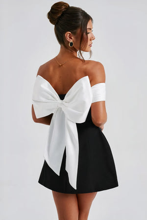 Black & White Bow Mini Dress