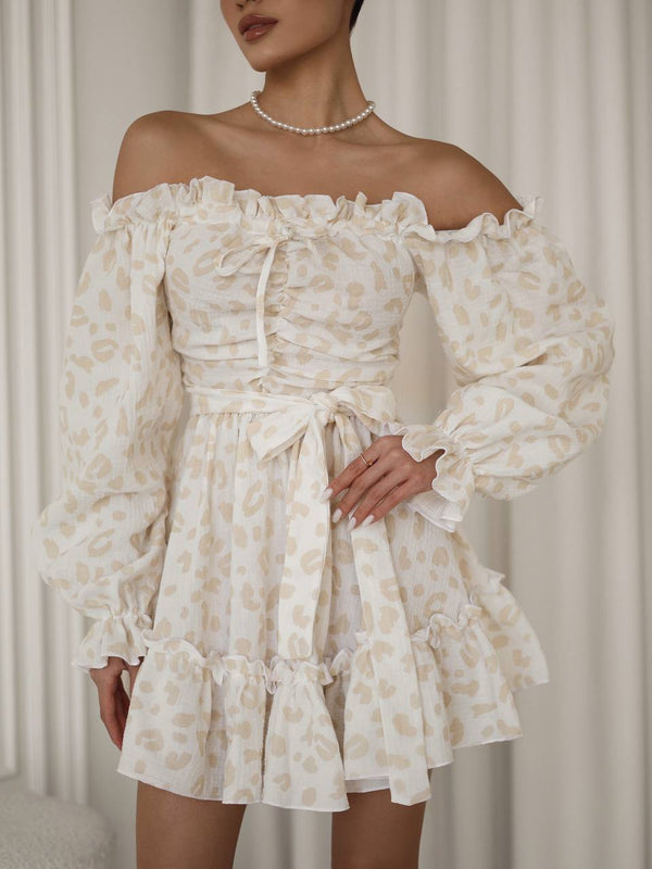 Ivory Whisper Off-Shoulder Muslin Dress