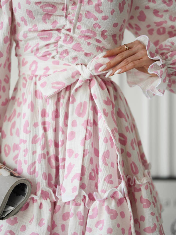 Rosé Kiss Off-Shoulder Muslin Dress