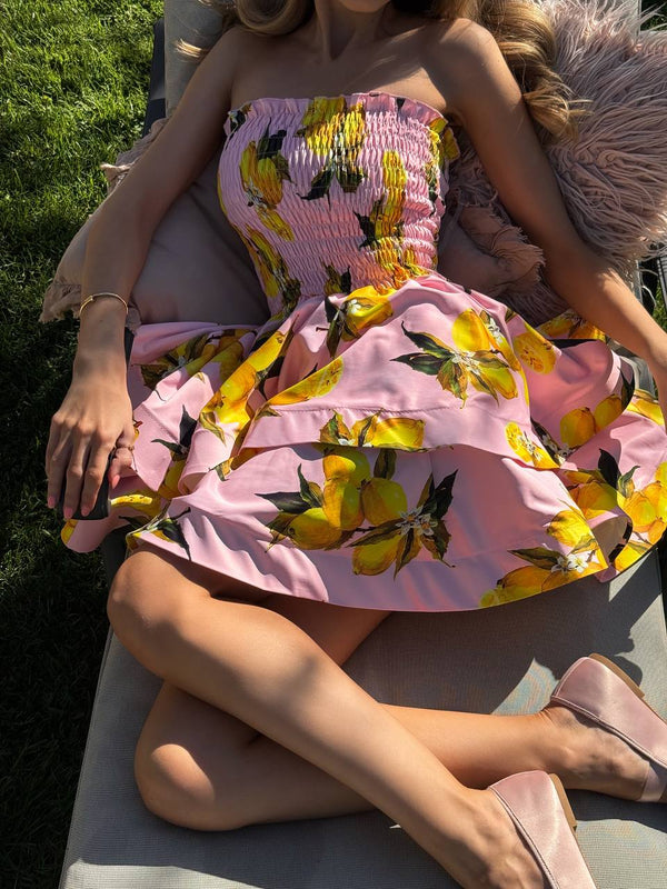Pink Lemon Smocked Mini Dress