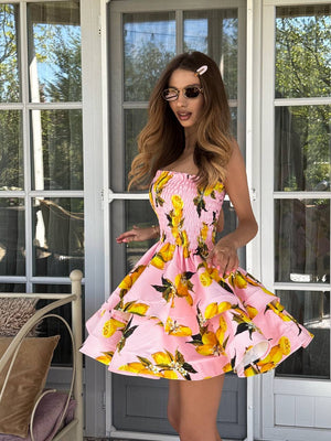 Pink Lemon Smocked Mini Dress