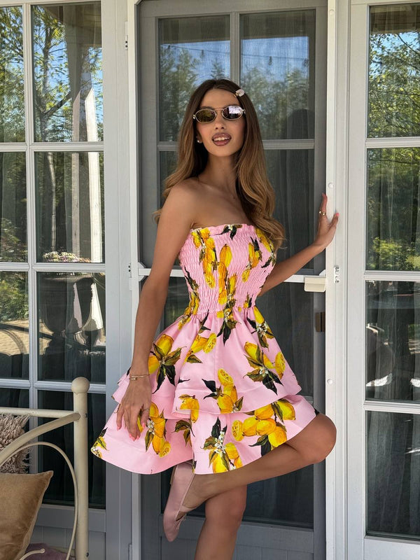 Pink Lemon Smocked Mini Dress