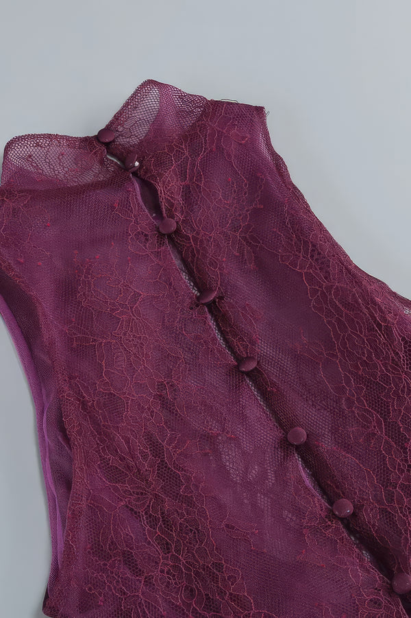 Abito lungo in pizzo bordeaux + guanti