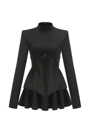 Corsetto Mini Nero Decorato
