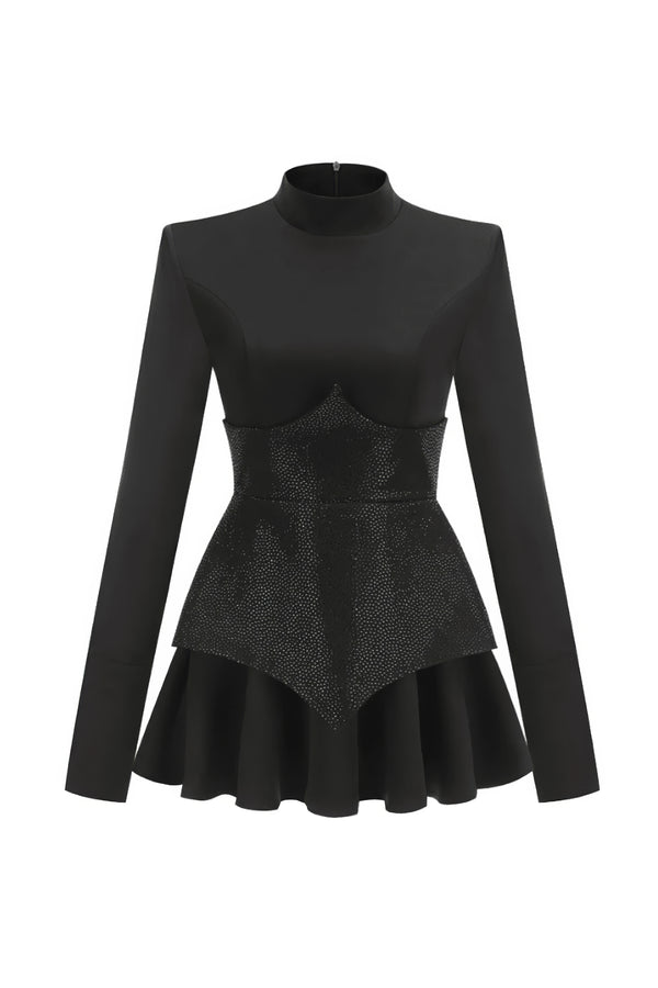 Corsetto Mini Nero Decorato