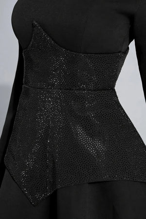 Corsetto Mini Nero Decorato