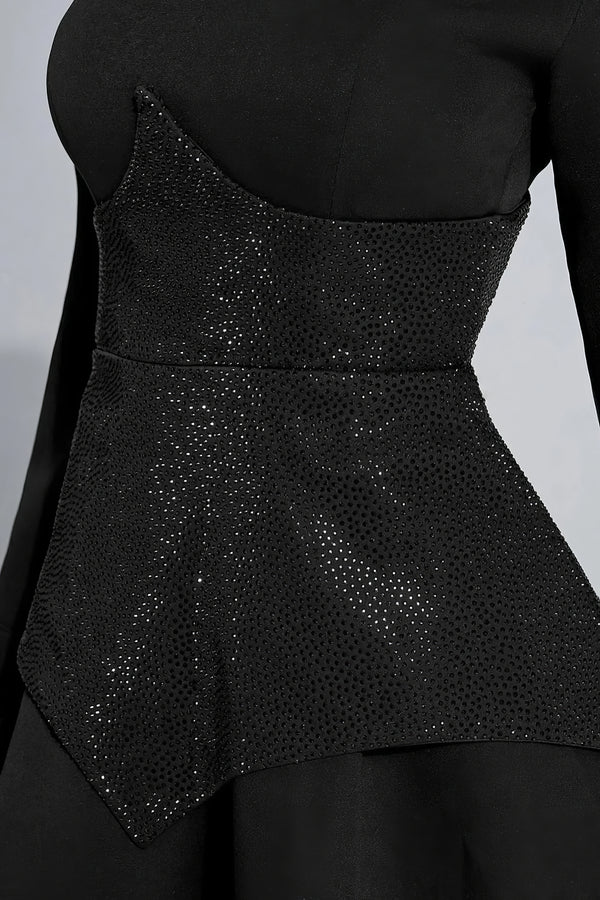 Corsetto Mini Nero Decorato