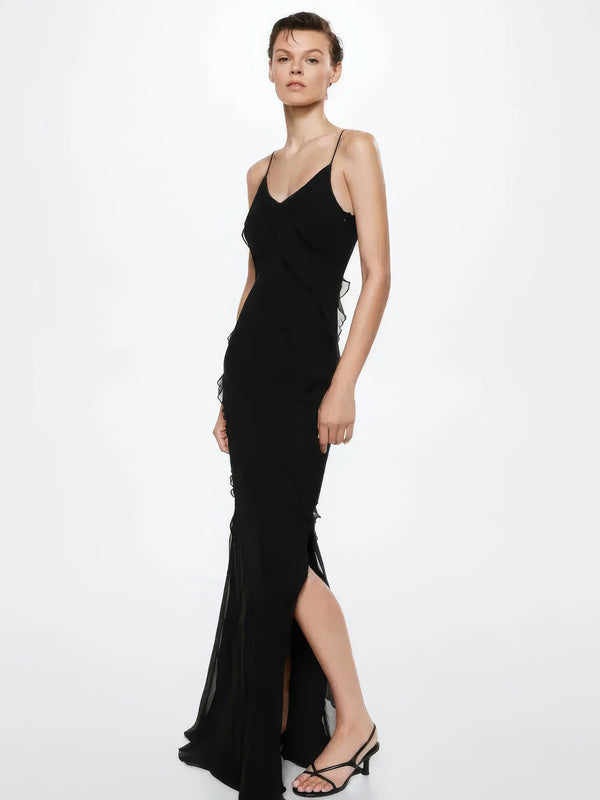 Ruffled Sheer Maxi Dress