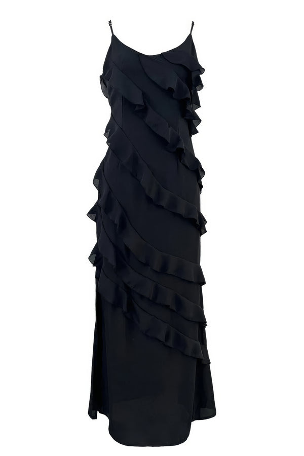 Ruffled Sheer Maxi Dress