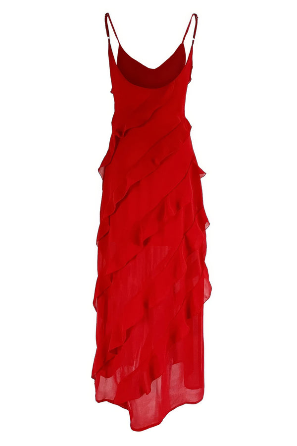 Ruffled Sheer Maxi Dress