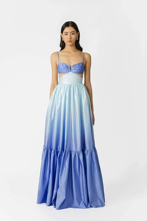 Vestido Maxi de Satén Ombre