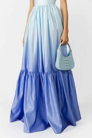 Vestido Maxi de Satén Ombre