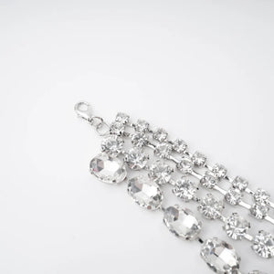 Silver Crystal Statement Layered Necklace