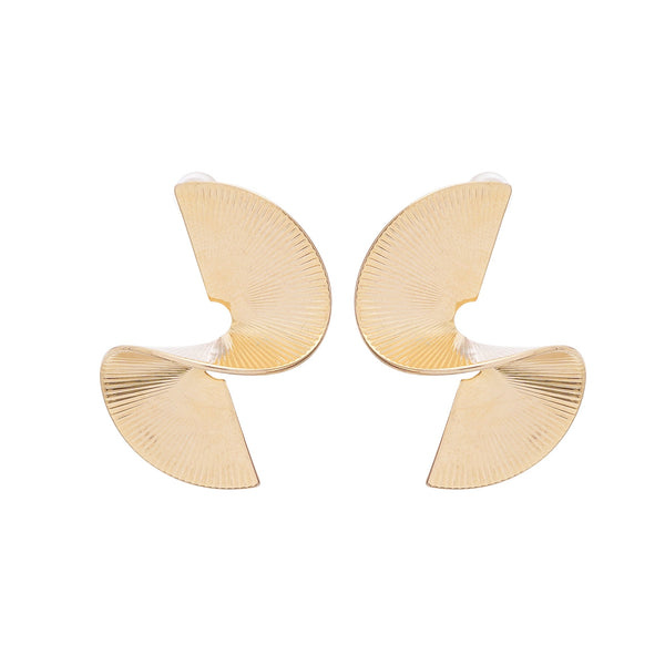 Sculptural Spiral Gold-Tone Statement Earrings