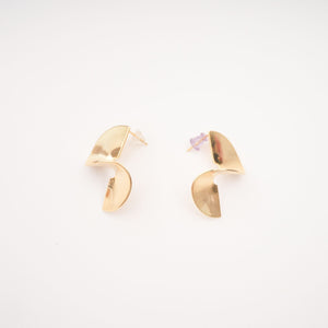Sculptural Spiral Gold-Tone Statement Earrings