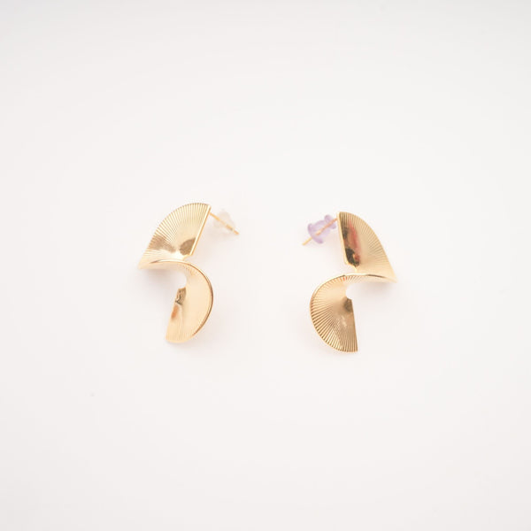 Sculptural Spiral Gold-Tone Statement Earrings