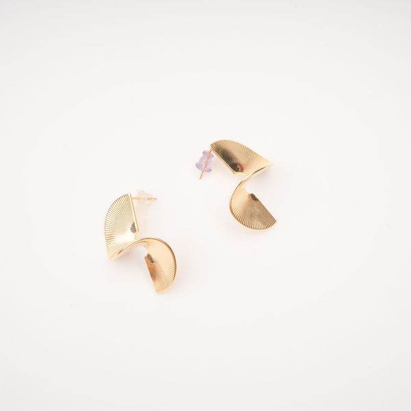 Sculptural Spiral Gold-Tone Statement Earrings