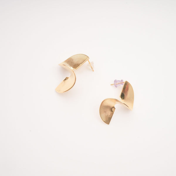 Sculptural Spiral Gold-Tone Statement Earrings