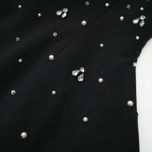 Black Crystal Strapless Mini Dress