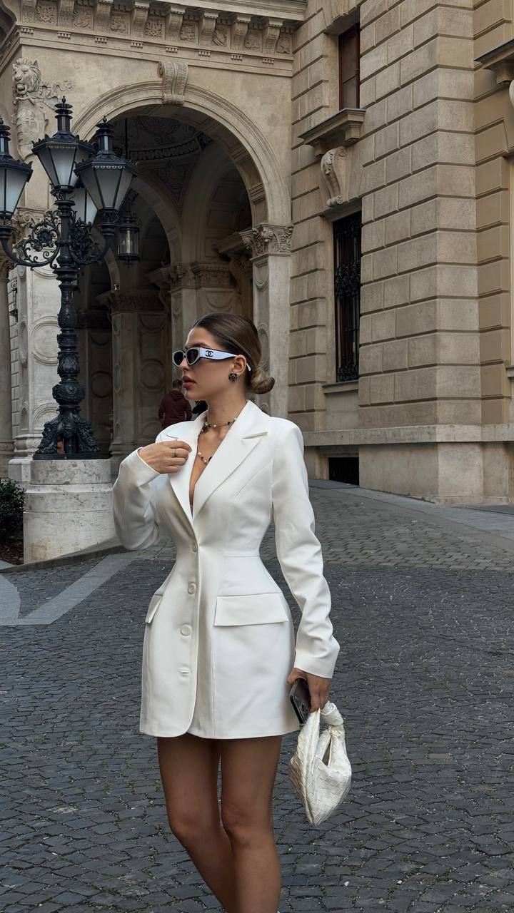 Power Blazer Mini Ivory