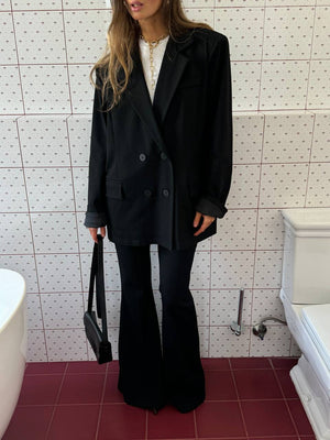 Black Arno Flared Suit Trousers