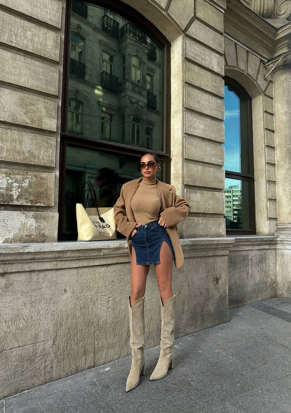 Indigo Cutout Mini Skirt