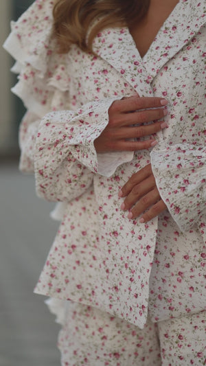 Pink Hanna Muslin Ruffle Set